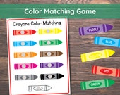 Color Matching Game, Busy Book Printable, Educational Activity, Homeschool Worksheet, Busy Binder for Toddlers