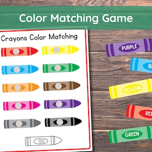 Color Matching Game, Busy Book Printable, Educational Activity, Homeschool Worksheet, Busy Binder for Toddlers