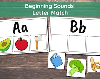Beginning Sounds Letter Match Phonics Activity Cards Engaging Preschool Alphabet Worksheets for Early Learning Educational Gift for Kids