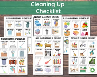 Lista de tarefas de limpeza para crianças, Quadro de tarefas para crianças, Lista de tarefas domésticas para crianças, Rotinas diárias para crianças, Tarefas semanais para crianças, Listas de verificação de organização para crianças