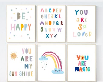 Lámina con afirmación positiva, póster motivacional, lámina positiva infantil, arte con cita inspiradora para la habitación del bebé, regalo para baby shower, Eres mi rayo de sol