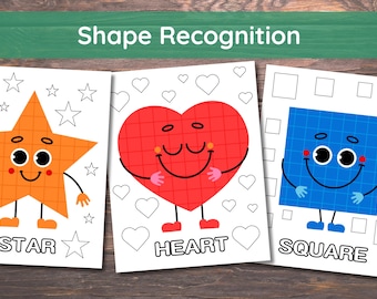 Shape Recognition For Kids, Shape Recognition For Preschool, Shapes Homeschool, Shapes Worksheets, Shape Recognition Printables, Funny Shape