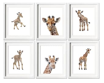 Giraffe Wall Art For Nursery, Giraffe Nursery Art, Safari Nursery Decor, Jungle Nursery Print, Baby Giraffe Print, Girls Nursery Wall Art