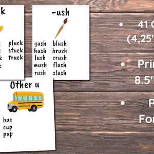 Learn to Read CVC Words, Phonics Cards Printable, CVC Word Family Lists, Homeschool Kids Resources, Kindergarten Reading, Phonetic, Toddlers image 8