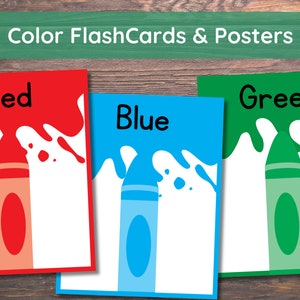 Farbposter | Farbkarten | Regenbogen Aquarell | Buntes Klassenzimmer Dekor | Farbposter für Klassenzimmer | Farbkarte zum Ausdrucken