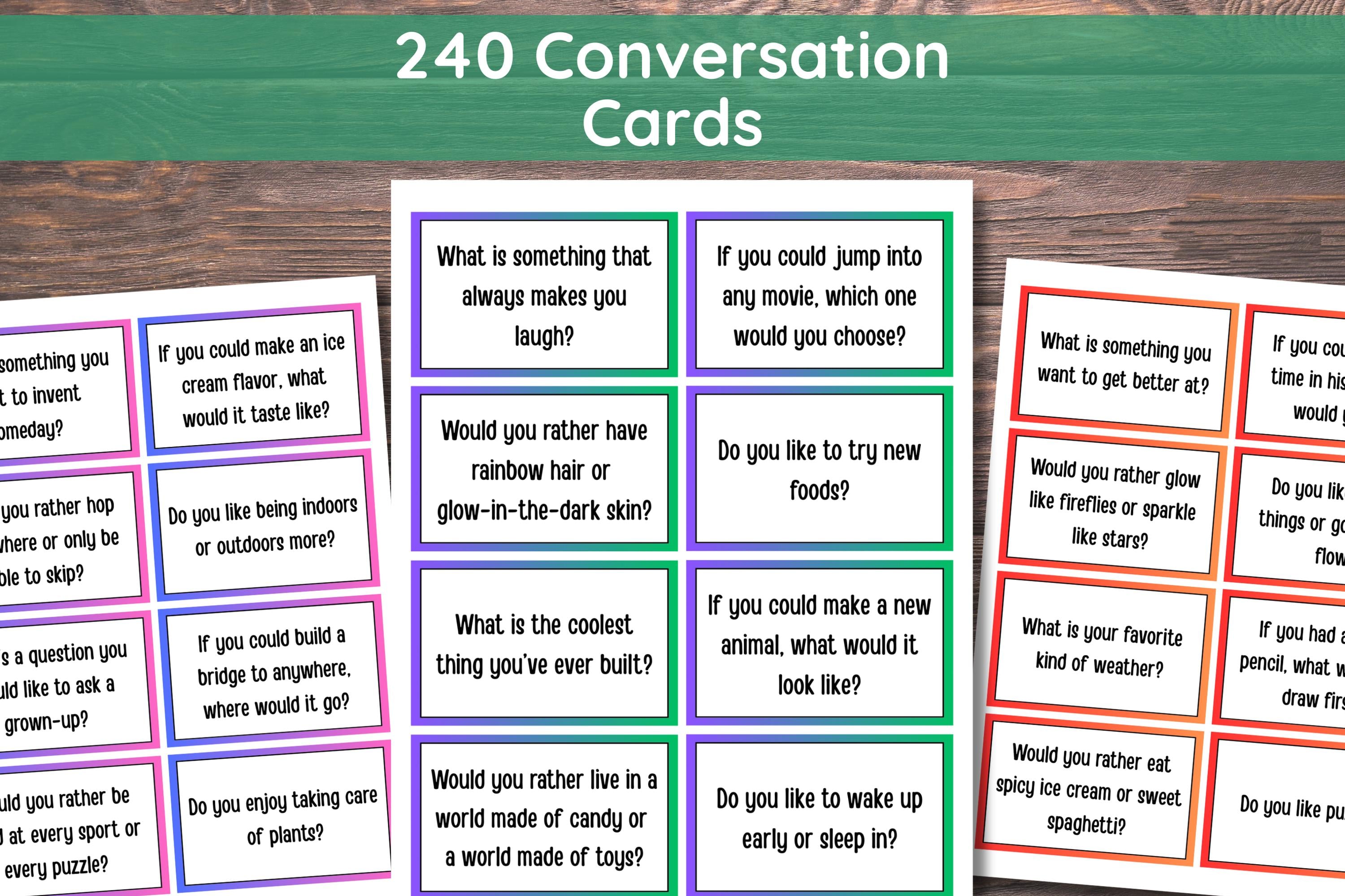 Kids Question Cards - Etsy