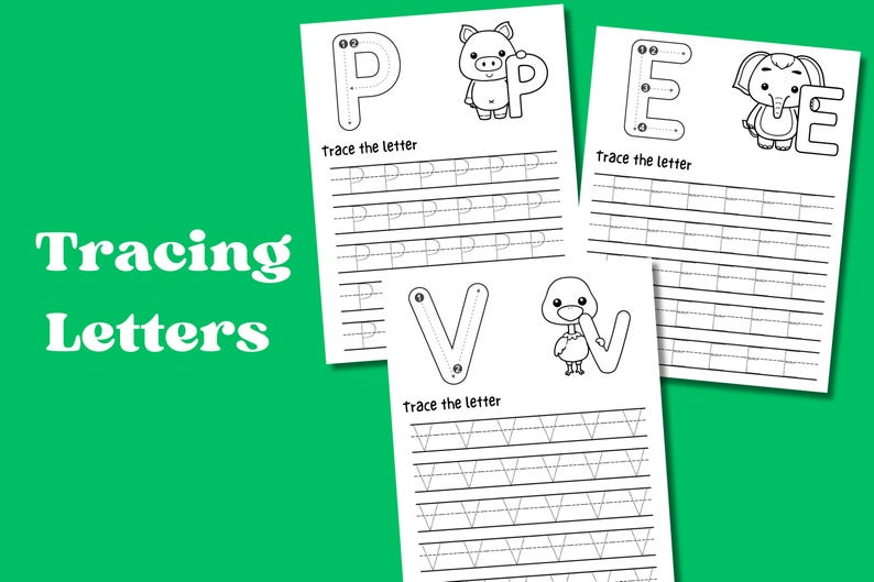 Mega Preschool Activity Worksheets Bundle, PDF Printable, Alphabet, Dot-to-Dot, Cutting, Puzzles, Tracing & Fine Motor Skills for Pre-K image 7