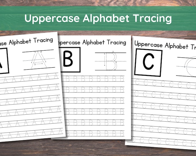 26 Printable Uppercase Alphabet Tracing Worksheets. Preschool ...