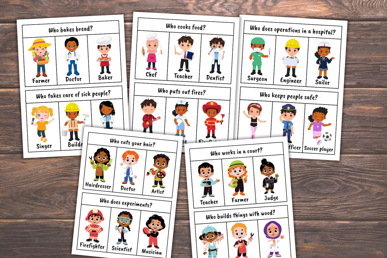 WH Question Flash Cards Printable, Speech Therapy Resource, Speech ...