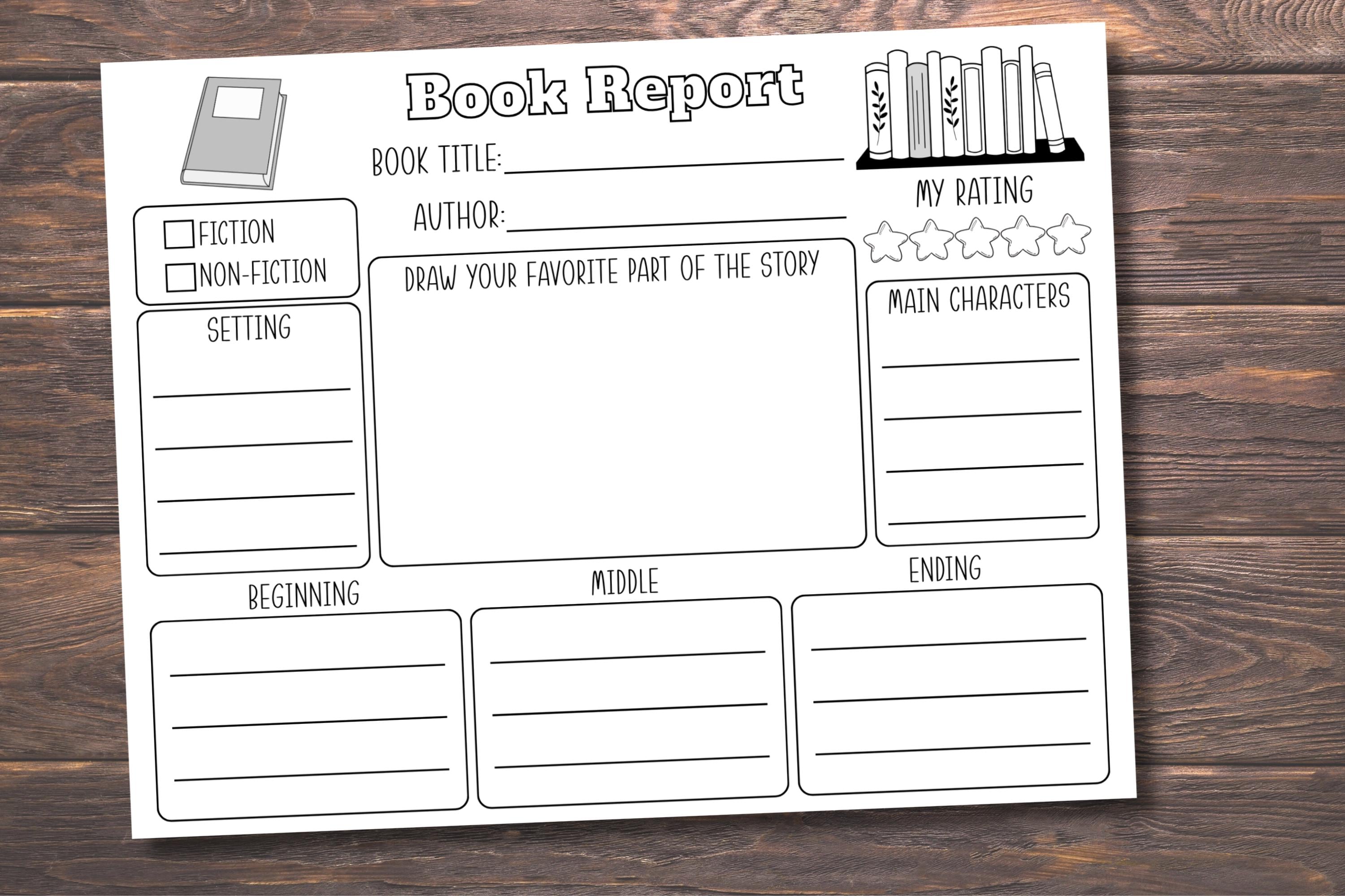 Buy Book Report Template for Kids Printable, Reading Response Worksheet ...