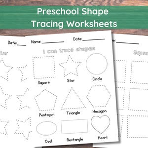Preschool Shape Tracing, Basic Shape Tracing, Shape Tracing Worksheets, Printable Shape Worksheets, Homeschool Worksheets, Kindergarten