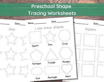 Preschool Shape Tracing, Basic Shape Tracing, Shape Tracing Worksheets, Printable Shape Worksheets, Homeschool Worksheets, Kindergarten