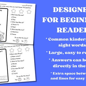 Kindergarten At Home Reading Worksheets | Comprehension Passages | Homeschool Classroom Tutoring | Preschool Reading Blends Worksheets image 6