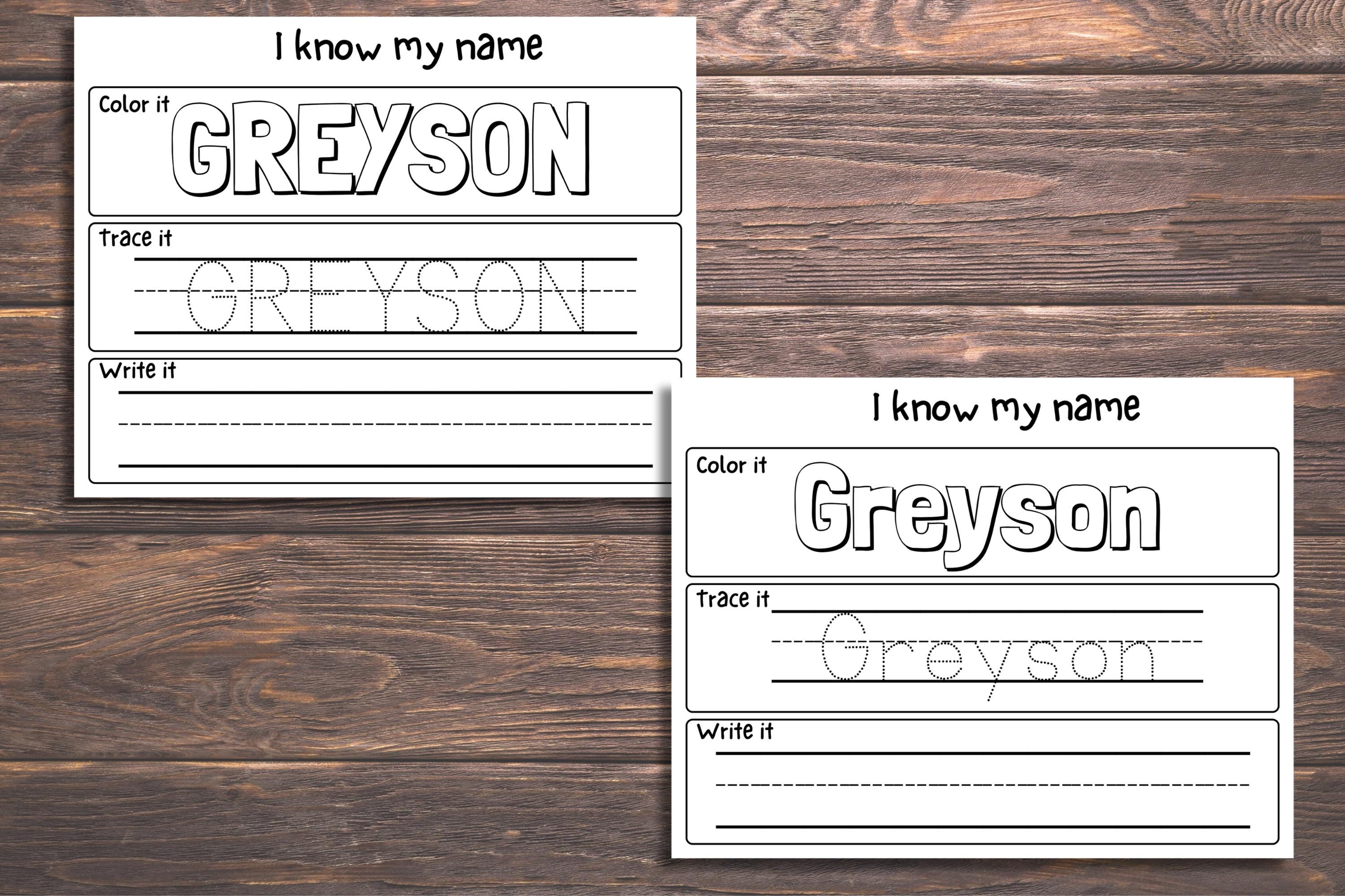 Custom Preschool Name Tracing Sheet Handwriting Practice Sheets