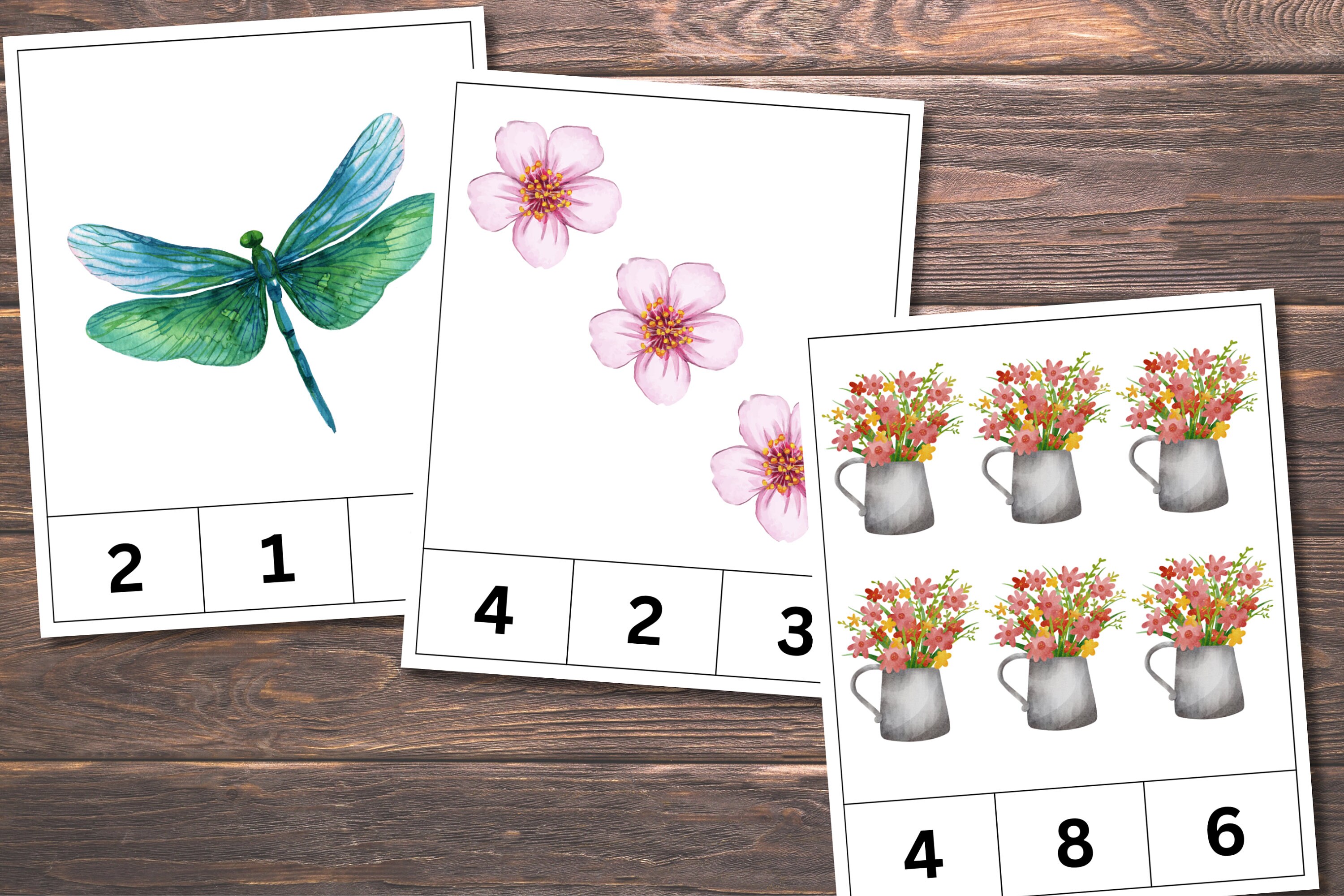 Spring Count and Clip Cards, Preschool Printable, Preschool Math ...