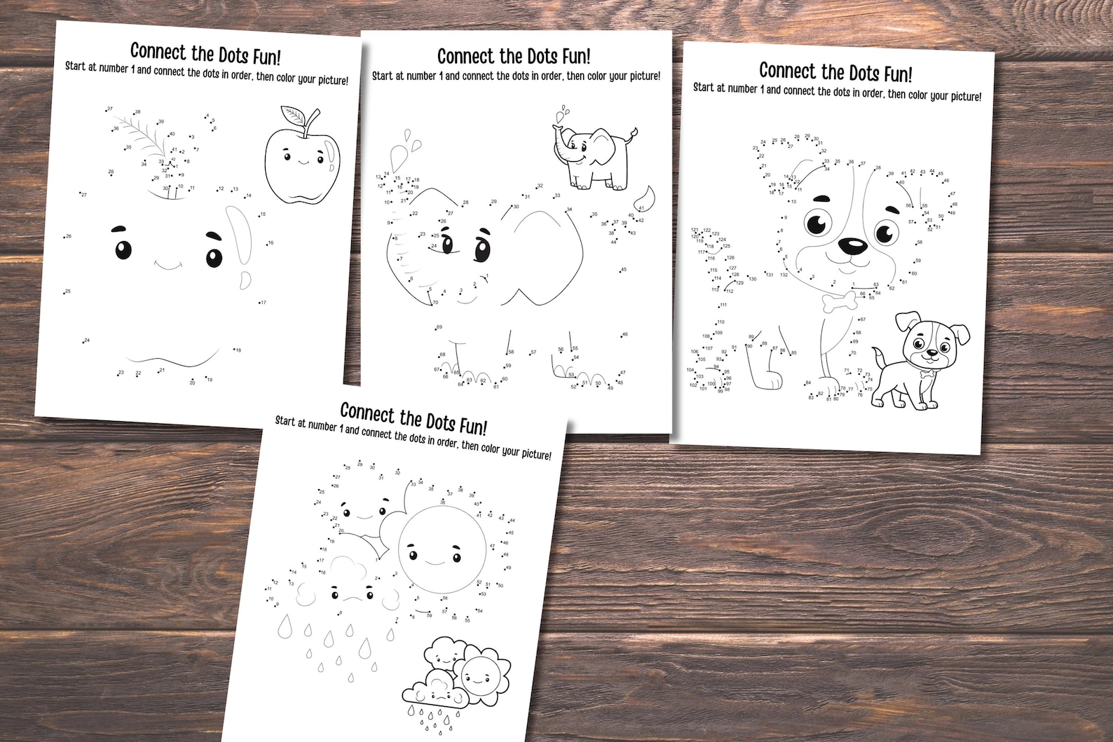 Dot to Dot Worksheet, Connect the Dots Printable, Coloring Pages for ...