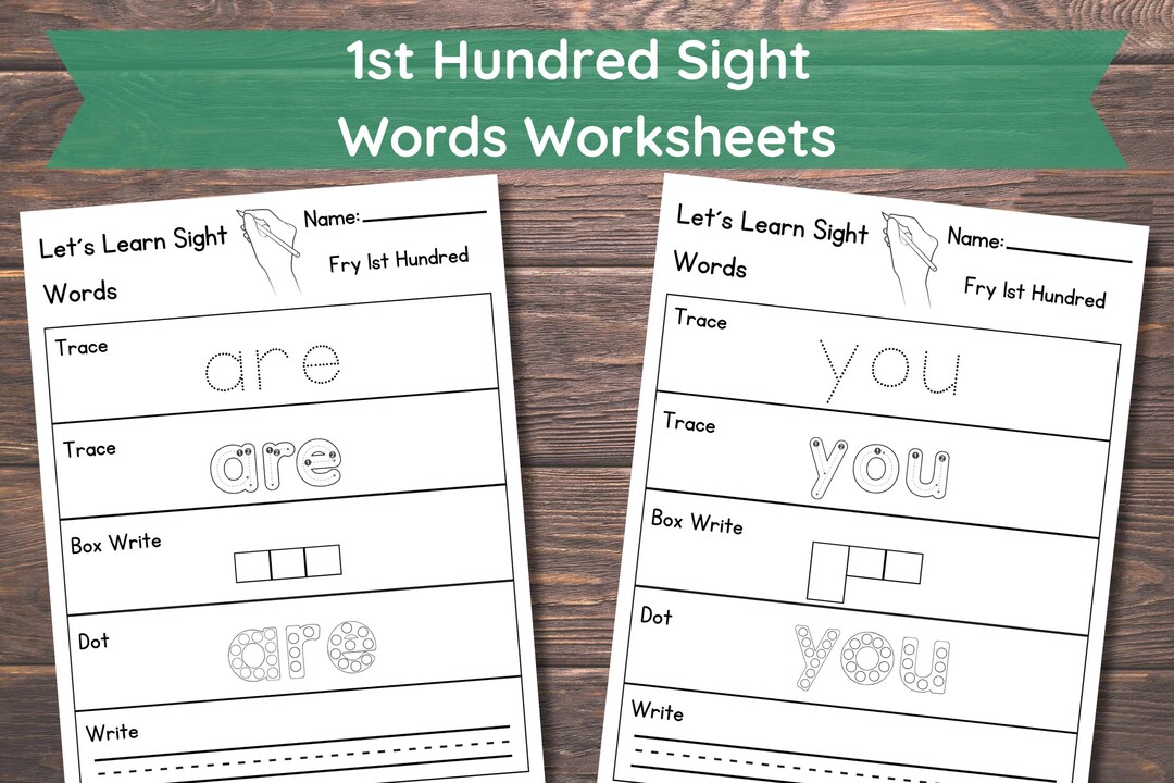 100 Printable Let's Learn Fry 1st Hundred Sight Words Worksheets ...