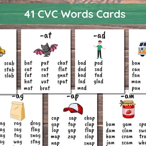 Apprendre à lire les mots CVC, Cartes phonétiques à imprimer, Lecture pour la maternelle, Listes de familles de mots CVC, Ressources pour l'école à la maison pour les enfants, Phonétique, Tout-petits