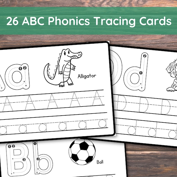 Abc Phonics Tracing Etsy