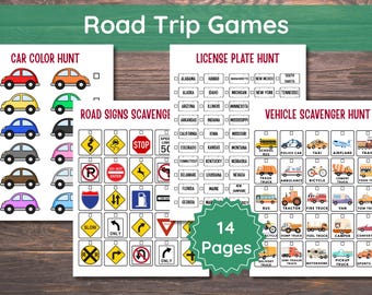 Jogos de viagem de carro, Jogos de viagem para crianças, Caça ao tesouro em família para viagens, Atividades infantis no carro, Atividades de viagem, Jogos de viagem de carro, Pacote de jogos para carro