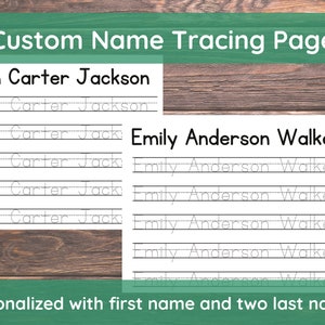 Custom Name Tracing Sheet Handwriting Practice Personalized Name Trace Handwriting Worksheet Printable Handwriting Page Kids Name Writing