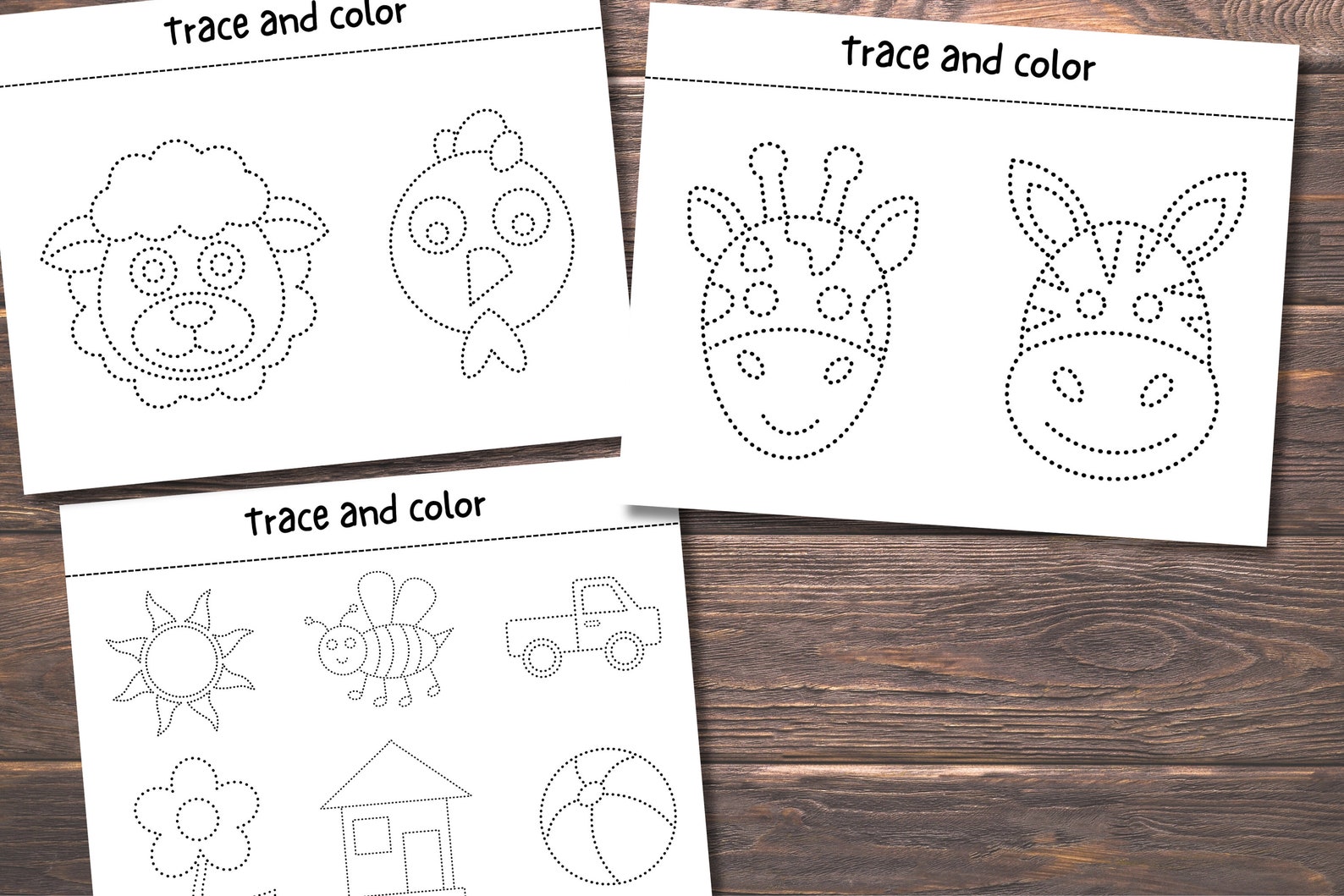 Tracing Practice, Pre-writing Worksheets, Line Tracing, Toddler