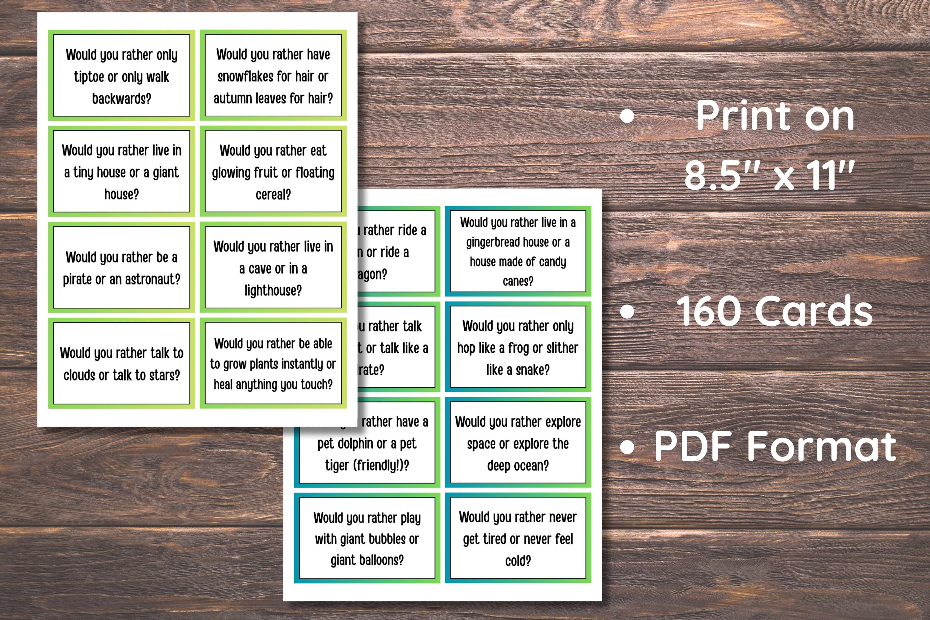 Would You Rather Questions for Kids, Conversation Starters, Would You ...