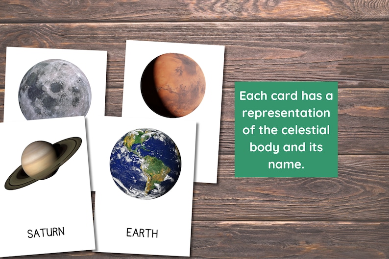 12 Solar System Cards Planets Flashcards Printable Real - Etsy