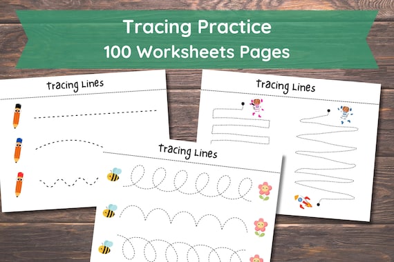 Tracing Practice, Pre-Writing Worksheets, Line Tracing, Toddler, Preschool, Handwriting Practice, Busy Book, Busy Binder, Homeschool