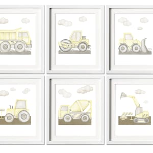 Watercolor Construction Vehicle Print Boy Nursery Kids Wall Decor Nursery Decor Boy Dump Truck Construction Set Nursery Set Kids Room Poster
