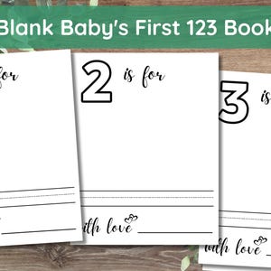 123 Buch, Babys erste 123 Buch, Babys erste Nummer Buch, Malseiten, Malbuch, 2 Größen inklusive, Instant Download