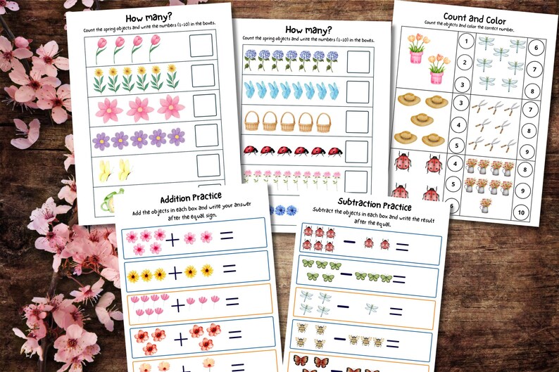 Spring Activity Kindergarten, Spring Homeschool Printable, Preschool Worksheets, Kindergarten Worksheets, Spring Worksheet, Spring Printable image 5