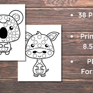 Kinder Malseite: Dot Marker Malvorlagen Tier Dot Marker Printables Mach eine Punktaktivität, 38 Digitale Malseiten Bild 5