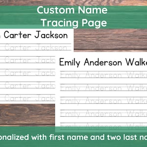 Custom Name Tracing Sheet Handwriting Practice Personalized Name Trace Handwriting Worksheet Printable Handwriting Page Kids Name Writing