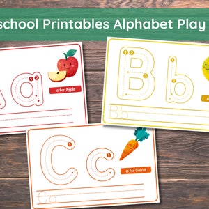 Preschool Printables Alphabet Play Doh Mats Printable Toddler Activities, ABC Tracing Practice for Homeschool Pre-K Kindergarten