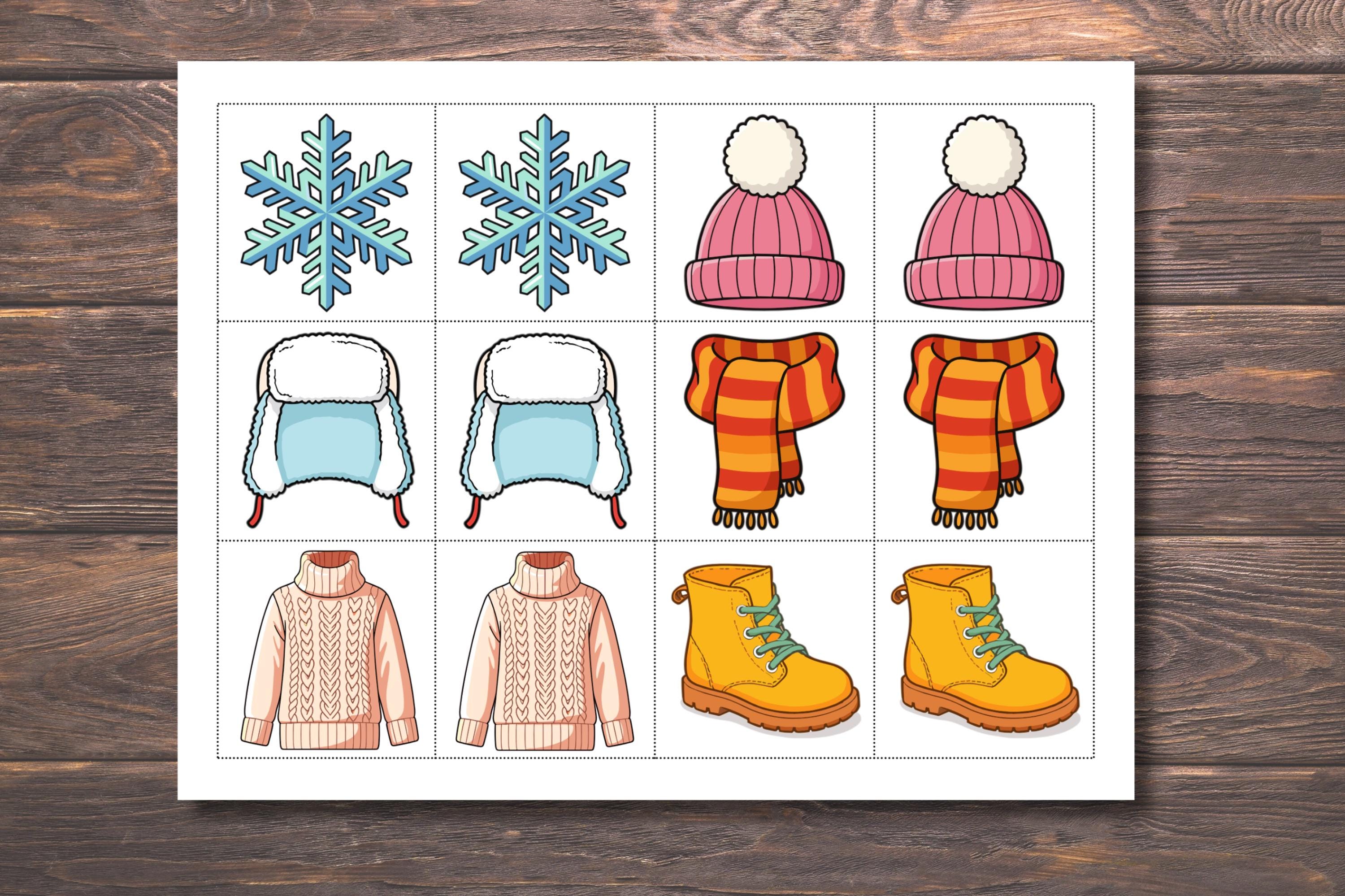 Winter Time Memory Winter Memory Matching Game, Winter Memory Activity, Winter Memory ...