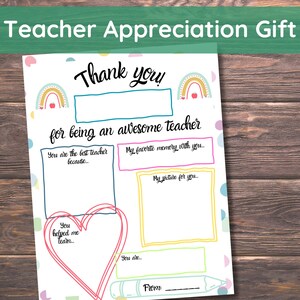 Regalo de agradecimiento para maestros, Semana de agradecimiento para maestros, Hoja imprimible para completar "Todo sobre maestros", Regalo de agradecimiento para maestros, Página para colorear para niños