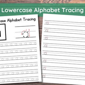52 Printable Lowercase Alphabet Tracing Worksheets. Preschool-Kindergarten Handwriting.Letter Tracing Worksheets. 8.5x11" image 1