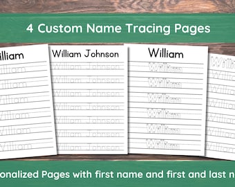 Custom Name Tracing Sheet Handwriting Practice Personalized Name Trace Handwriting Worksheet Printable Handwriting Page Kids Name Writing