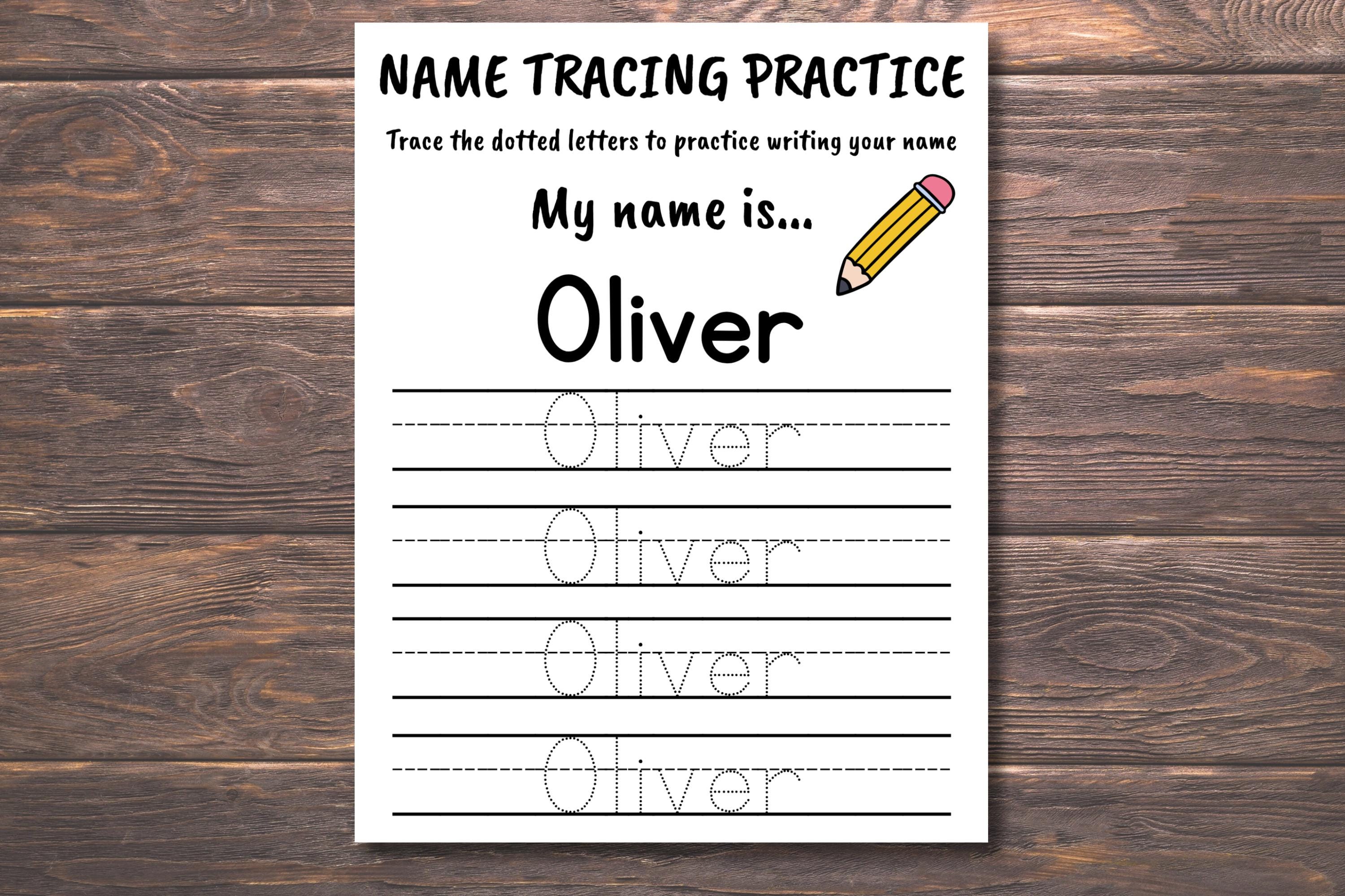 Pre-k Custom Name Tracing Worksheet, Personalized Name Tracing PDF ...
