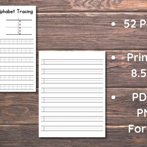 52 Printable Lowercase Alphabet Tracing Worksheets. Preschool-Kindergarten Handwriting.Letter Tracing Worksheets. 8.5x11" image 6