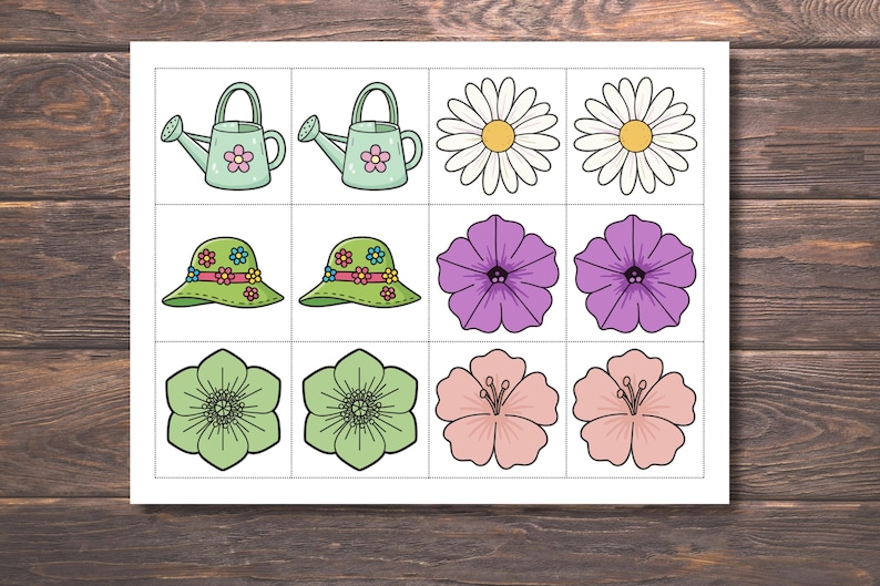 Spring Memory Game Printable, Spring Matching Game, Memory Cards Game ...