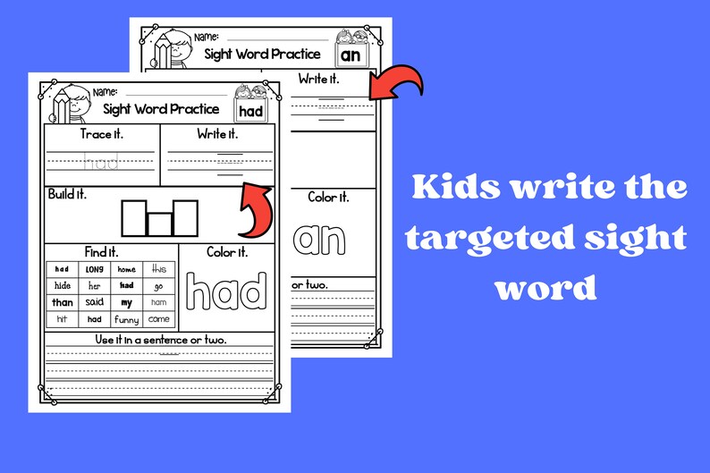 100 Printable Let's Learn Fry 1st Hundred Sight Words Worksheets ...