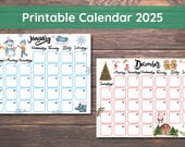 Printable Kids Calendars, 2025 Calendars,Watercolor Calendars,Printable Calendars, Homeschool Calendars, Kids Calendars, Cute Calendars