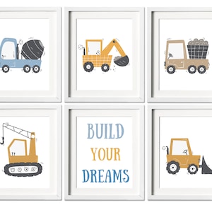 Vehicle Prints Construction Nursery Decor Truck Prints Construction Vehicles Prints Boys Room Wall Art Kids Room Poster Cars Prints For Boys