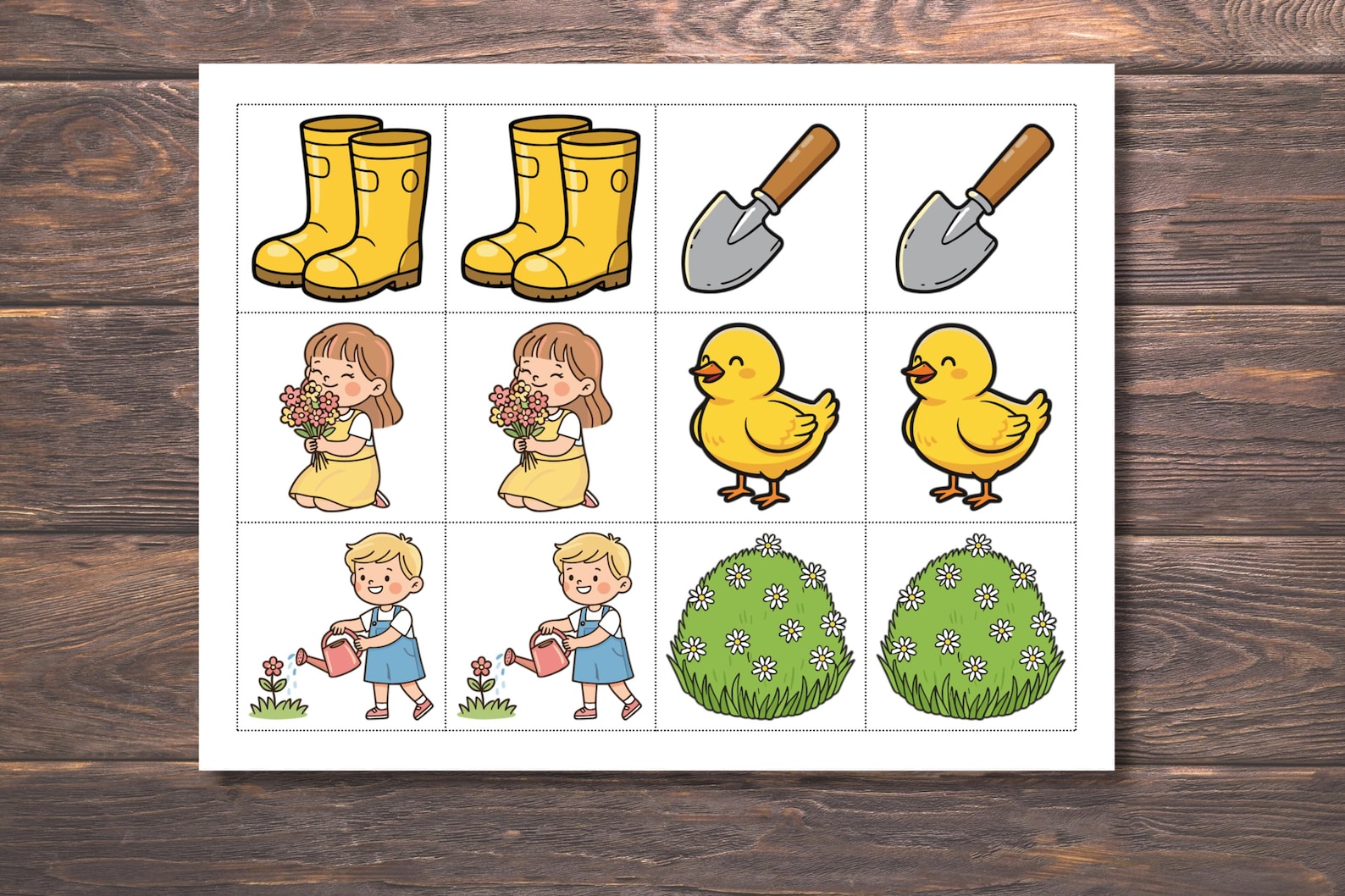 Spring Memory Game Printable, Spring Matching Game, Memory Cards Game ...