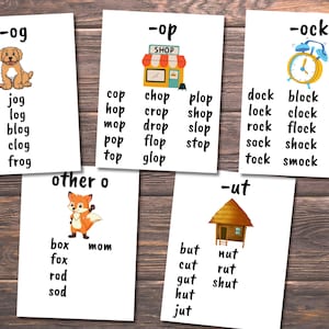 Learn to Read CVC Words, Phonics Cards Printable, CVC Word Family Lists, Homeschool Kids Resources, Kindergarten Reading, Phonetic, Toddlers image 6