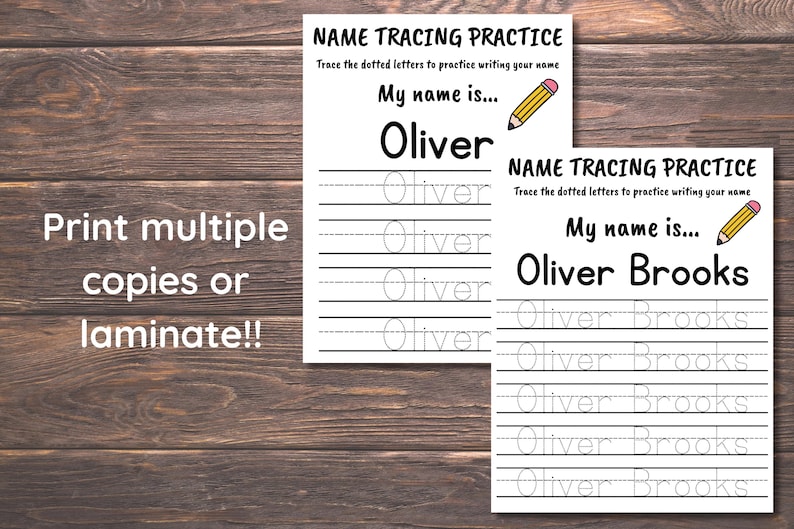 Pre-k Custom Name Tracing Worksheet, Personalized Name Tracing PDF ...