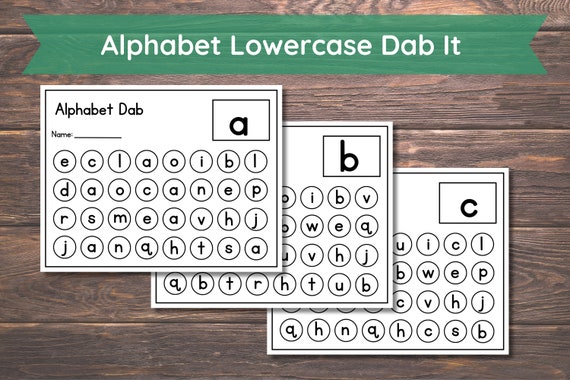 26 Printable Alphabet Lowercase Dab It Worksheets | Preschool-KDG Phonics | Alphabet Dot A Dot | Alphabet Worksheets | Dat It Letters
