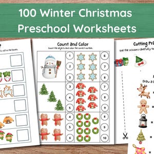 100 Printable Christmas Activities, Winter Kids Activities,Christmas Activity Bundle,Winter Printable Activity,Coloring Pages, Maths,Tracing